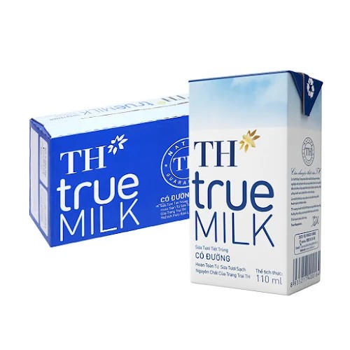 Thùng 48 Hộp Sữa Tươi Tiệt Trùng Có Đường TH True Milk 110ml